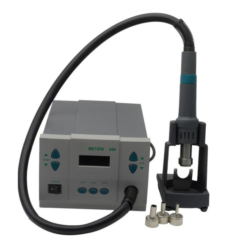Hot Air Rework Station 861Dw - สถานีซ่อมแซมด้วยลมร้อน 861DW กำลังไฟ 1000 วัตต์ ปืนลมร้อนควบคุมอุณหภูมิแบบดิจิตอลสำหรับซ่อมโทรศัพท์มือถือ