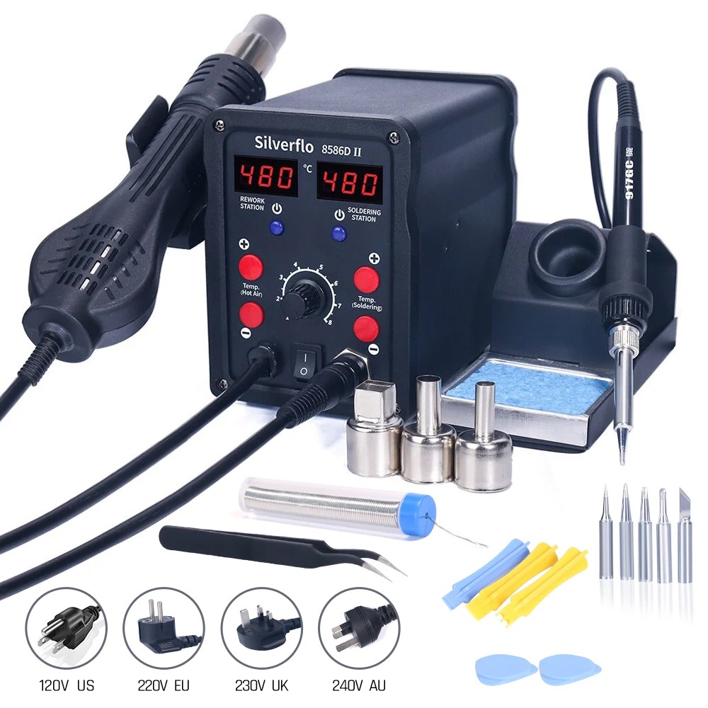 Silverflo 8586D สถานีบัดกรี 2  - T12 Soldering Station Oled บทวิจารณ์และราคา