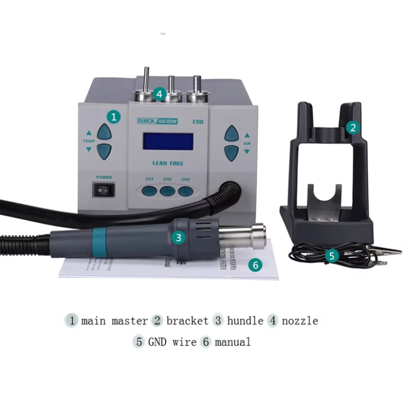 เครื่องบัดกรีลมร้อนไร้สารตะกั่ - Hot Air Rework Station 861Dw บทวิจารณ์และราคา
